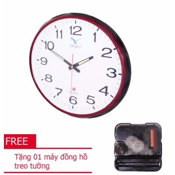 Đồng hồ tròn treo tường MitaCo (M84) 40cm nâu +Tặng 01 máy đồng hồ treo tường