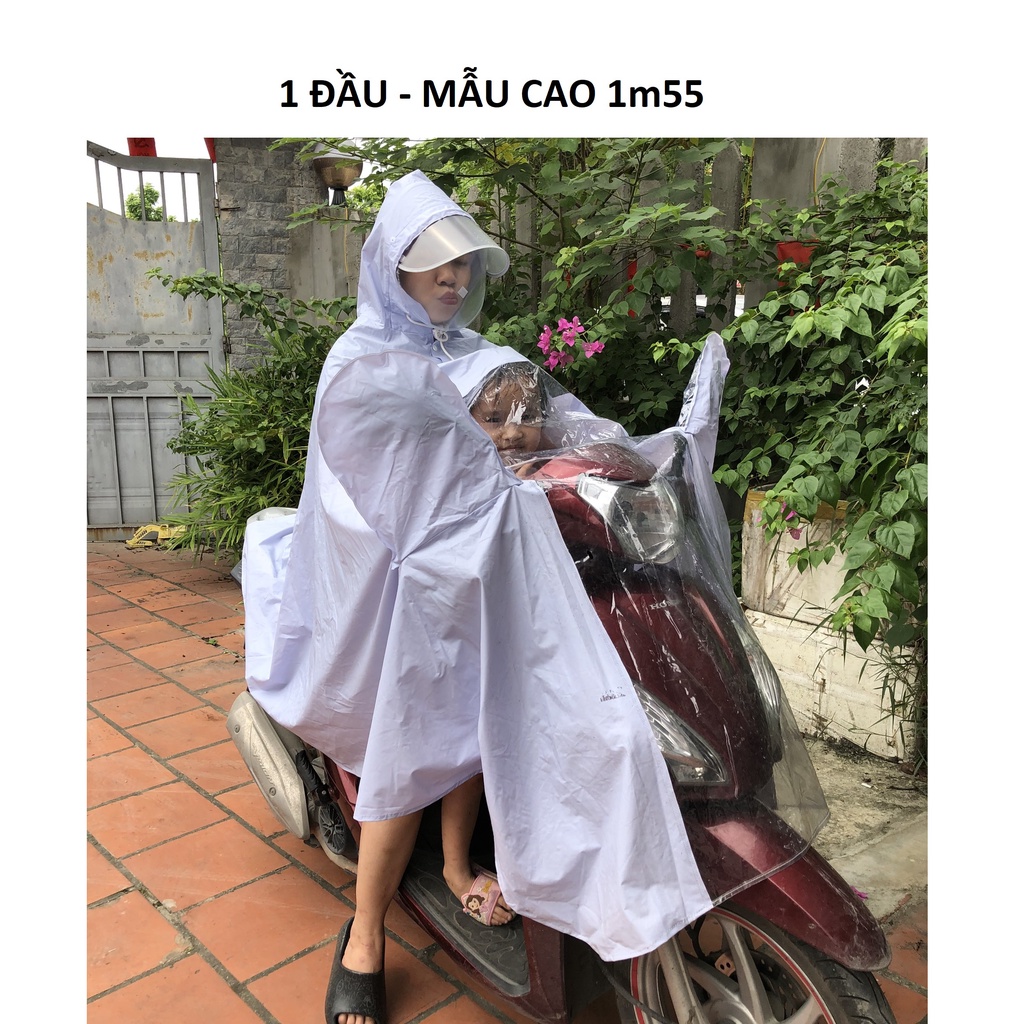 Áo mưa 1 đầu và 2 đầu có kính che, chất vải Oxford cao cấp