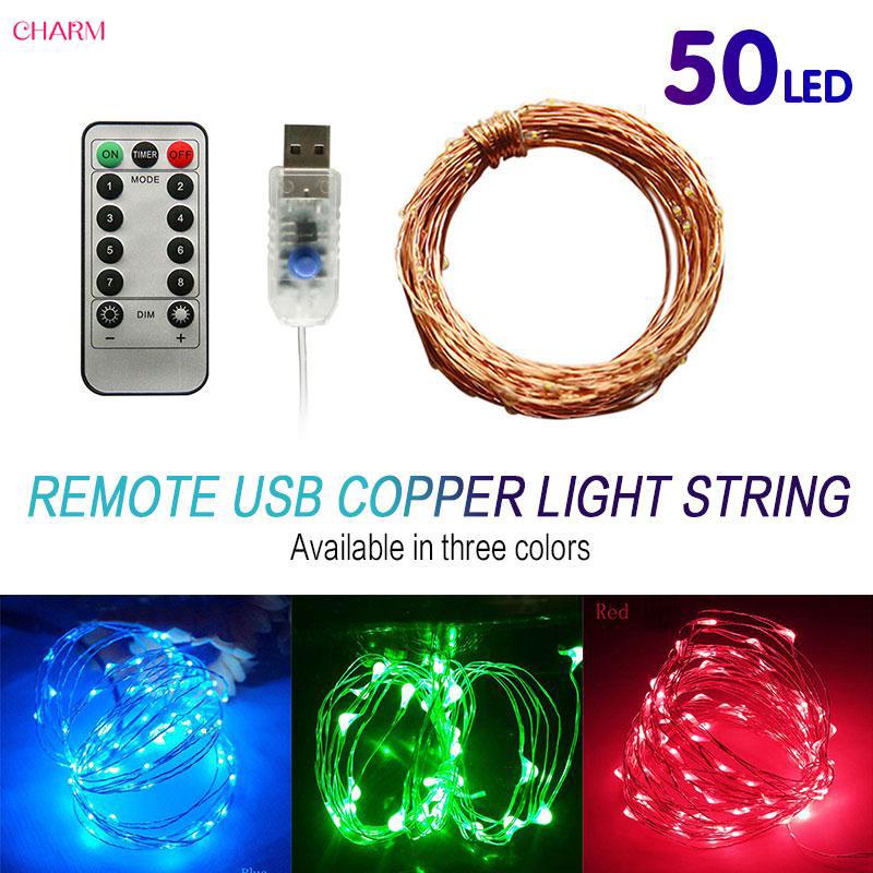 5m Dây đèn LED siêu sáng 50 LED Dây đèn chống thấm nước dùng để trang trí giáng sinh / năm mới / tiệc cưới