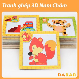 Đồ chơi xếp hình, lắp ráp - Tranh Ghép 3D bảng Nam châm nhiều hình Ngộ Nghĩnh - Phát Triển Trí Tuệ Cho Bé