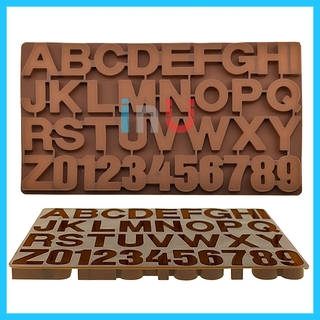 HCM - Khuôn silicon Chữ cái và Chữ số 36 ô đổ socola, rau câu pudding