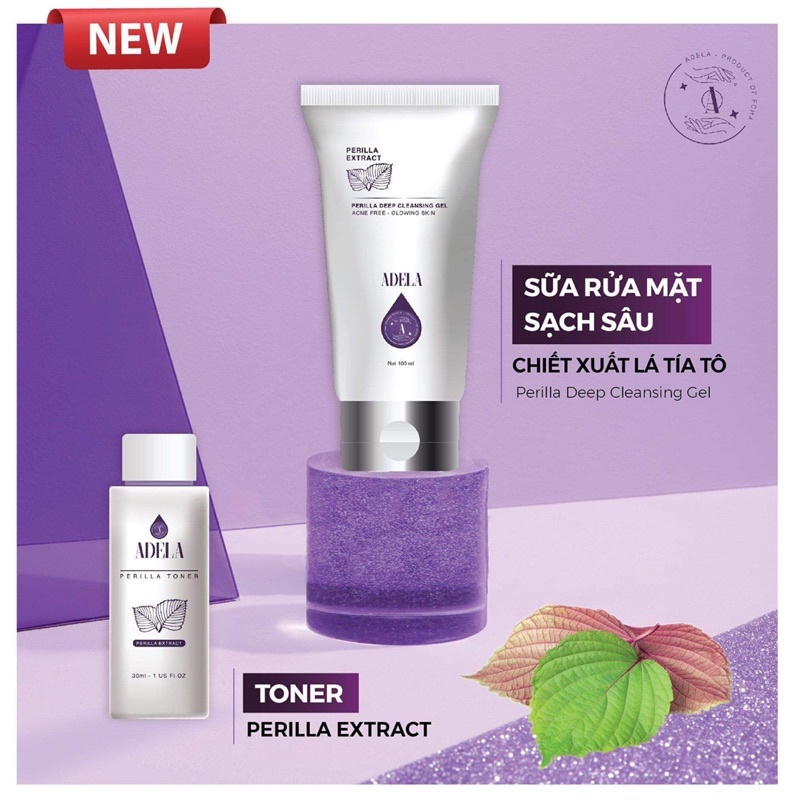 Sữa Rửa Mặt Tía Tô ADELA - Tặng Toner