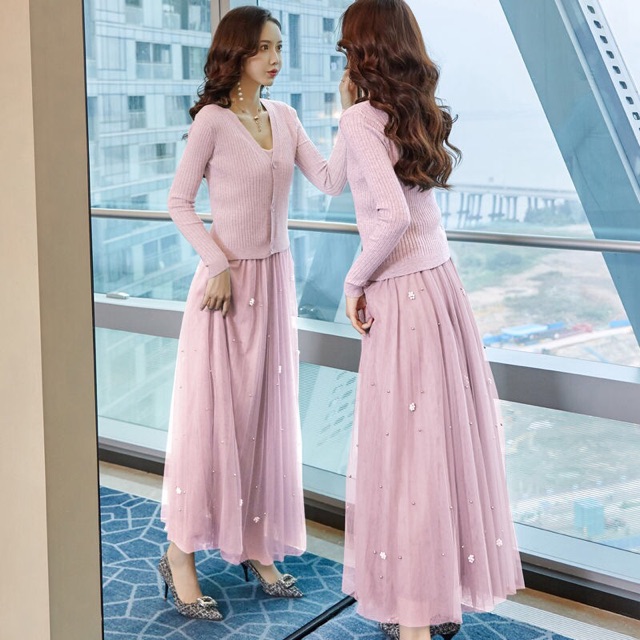 Sét váy len 3 chi tiết