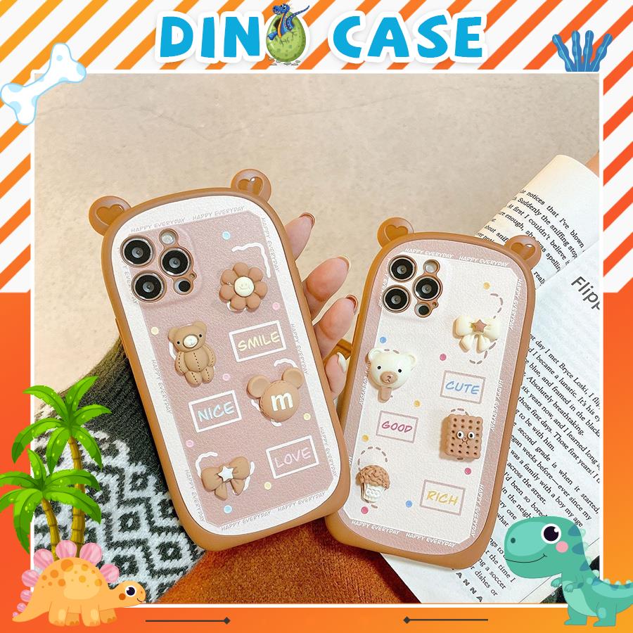 Ốp lưng điện thoại iphone bánh mì tai gắn stick gấu 7plus x xsmax 11 11promax 12 12pro 12promax 13 13pro 13promax DT14