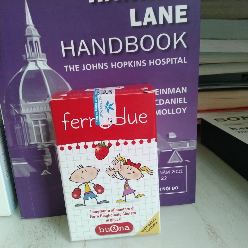 Sắt hữu cơ nhỏ giọt Ferrodue, bổ sung sắt giảm thiếu máu, ốm yếu, xanh xao ở trẻ em. vị dâu, dạng nhỏ giọt,nhập khẩu Ý