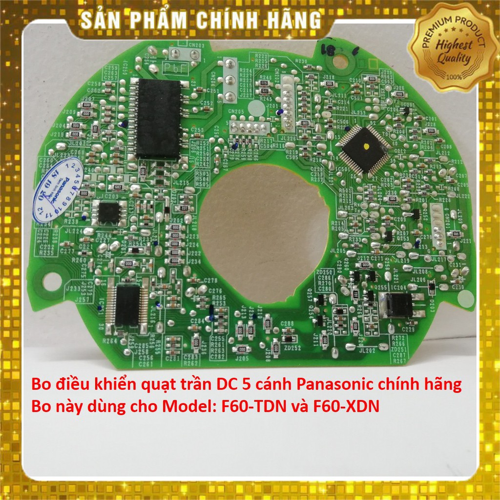 Mạch điều khiển quạt trần Panasonic 5 cánh F60-TDN và XDN - dùng cho quạt trần Panasonic DC không chổi than