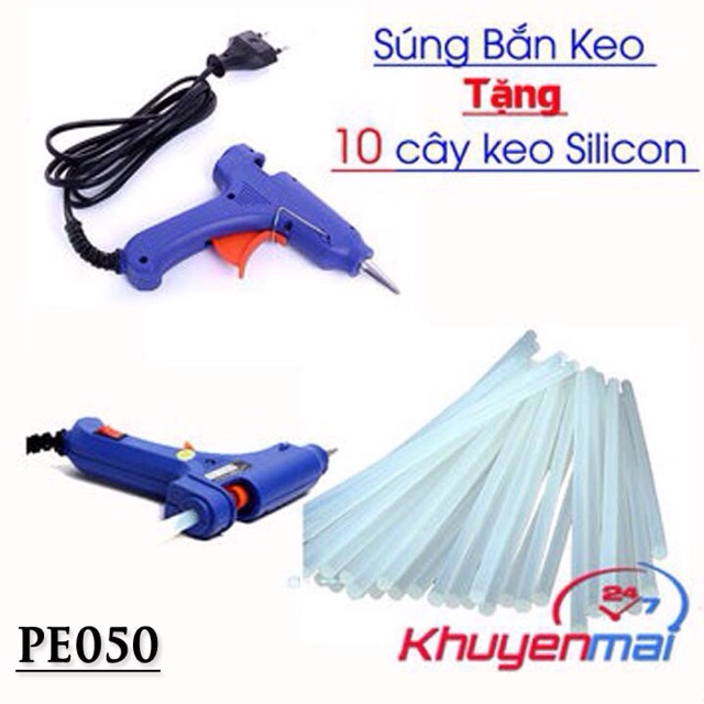 Súng bắn keo tặng 10 keo nến