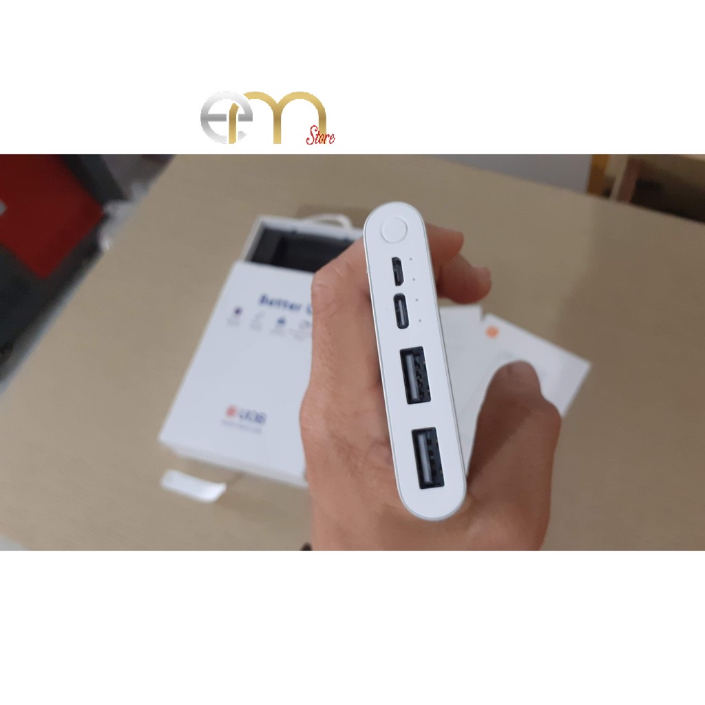 Pin Sạc Dự Phòng Xiaomi Gen 3 10.000 mAh Phiên Bản Nâng Cấp Xiaomi Gen 2S - 2 Cổng USB và 1 Type C (Bảo Hành 12 Tháng)