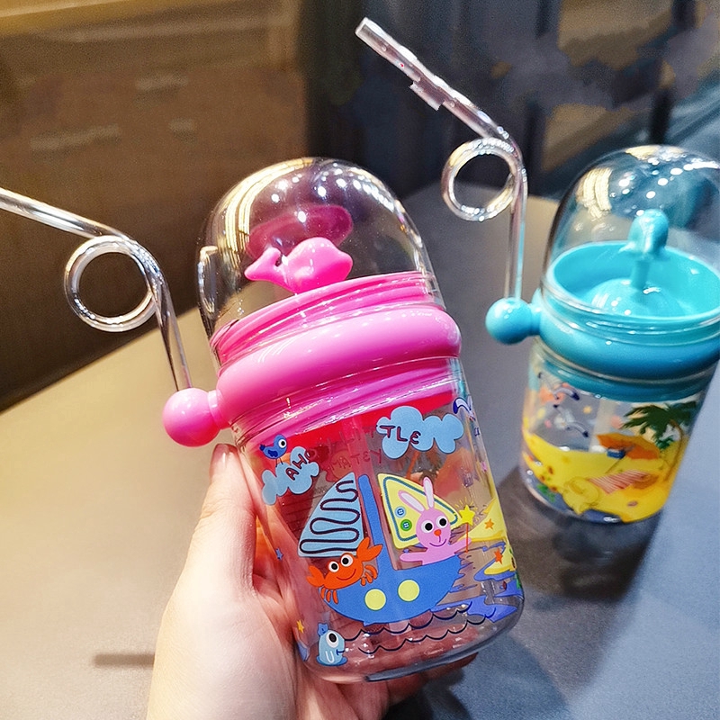 Bình Đựng Nước 250ml Có Ống Hút Cho Bé