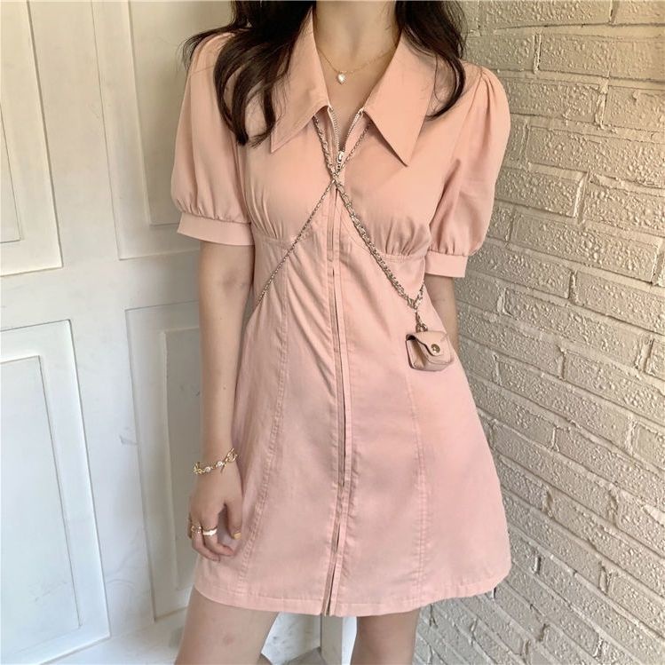 Đầm POLO Tay Phồng Ngắn In Hình Hoa Chuông Phong Cách Mùa Hè Phong Cách Mới Cho Nữ