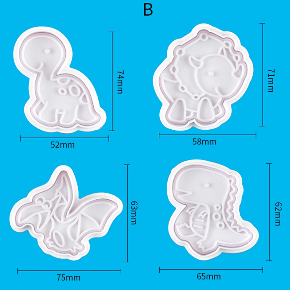 Bộ 4 Khuôn Cắt Bánh Cookie Tạo Hình Khủng Long Độc Đáo