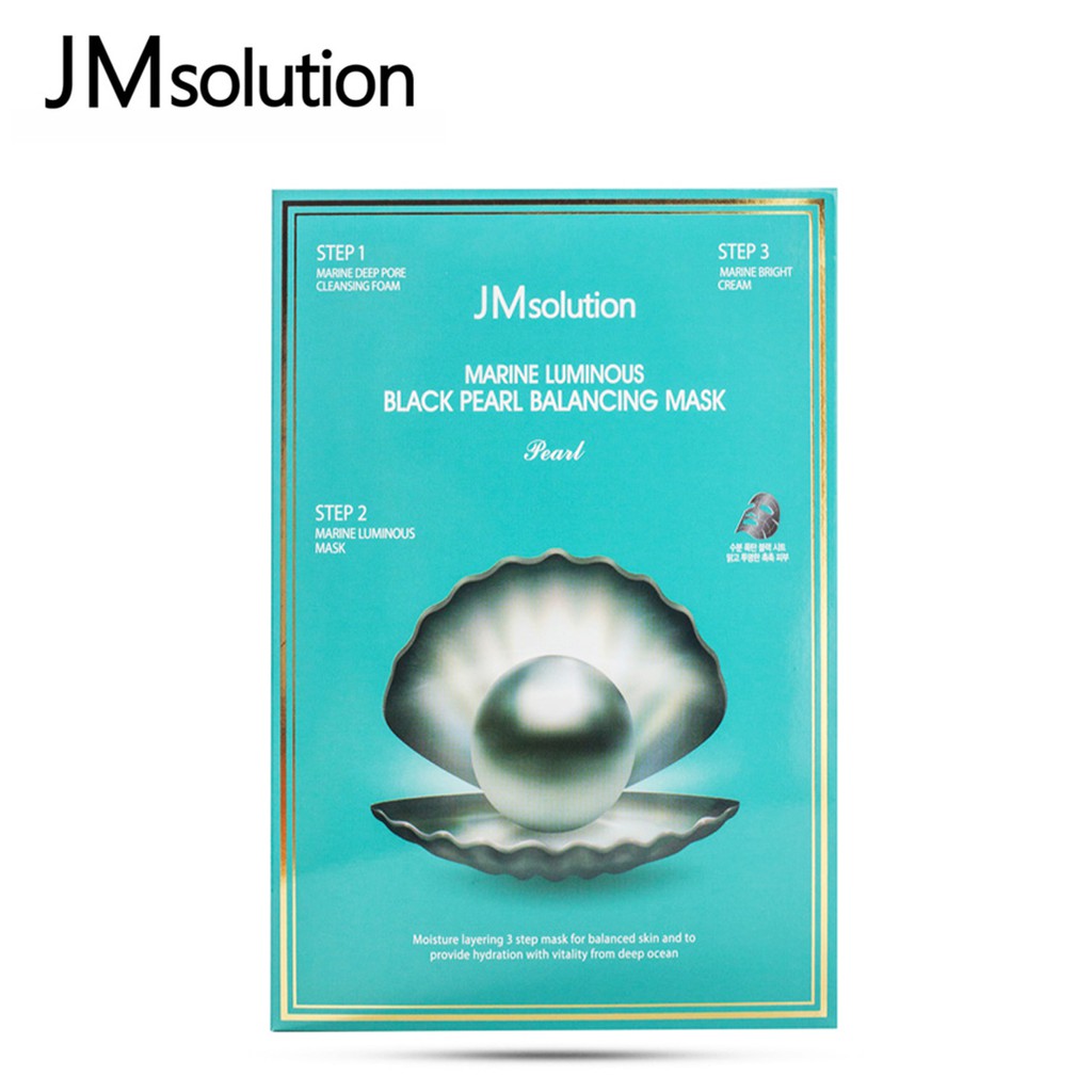 COMBO 10 MIẾNG MẶT NẠ DƯỠNG TRẮNG CHIẾT XUẤT NGỌC TRAI ĐEN MARINE LUMINOUS BLACK PEARL BALANCING MASK JM SOLUTION