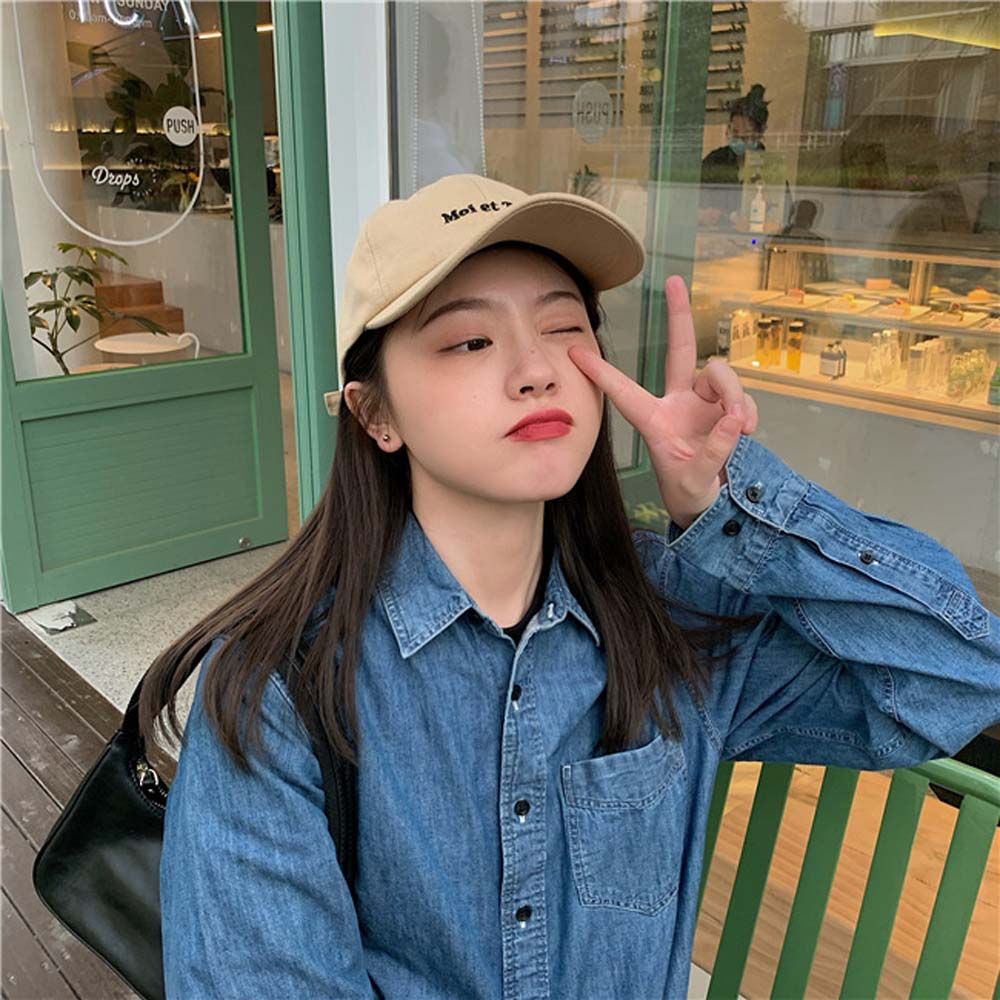 Mũ lưỡi trai thêu họa tiết chữ phong cách Hip Hop sành điệu trẻ trung cho nam nữ