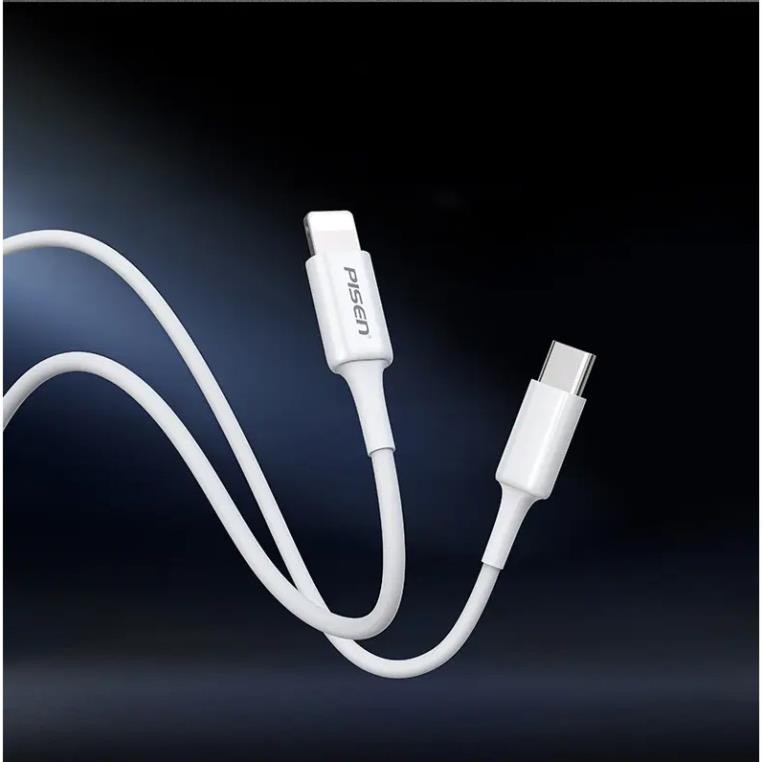 Cáp Pisen Quick Lightning & Type-C 3A  1000mm -  - Hàng Chính Hãng