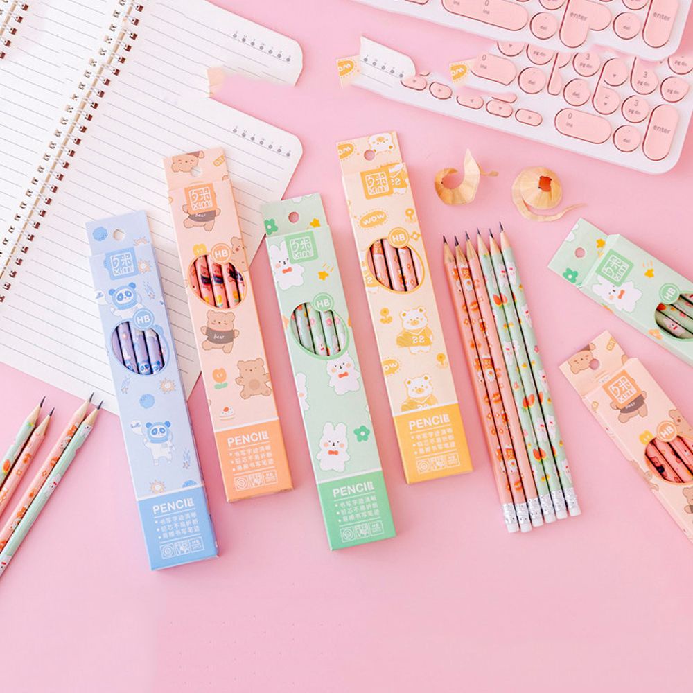 Set 10 Bút Chì Gỗ Họa Tiết Hoạt Hình Dễ Thương Cho Học Sinh