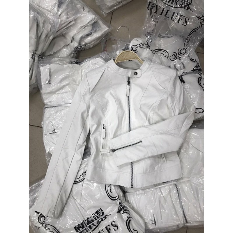 Bán sỉ ÁO DA NỮ CỔ TRỤ HÀNG QUẢNG CHÂU màu đen, trắng, hồngg  ‼️ LOẠI 1 ‼️