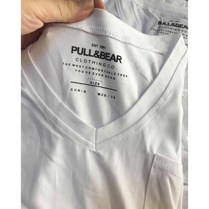 Áo phông cổ tm pull &bear