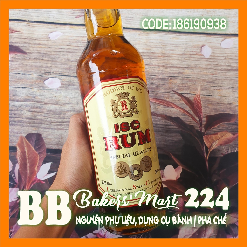 Nguyên liệu làm bánh hương RUM Rhum hiệu ISC - Chai 700ml