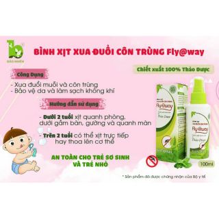 Bình xịt thảo dược Fly@way 100ml - giúp xua đuổi muỗi và côn trùng - Việt Nam