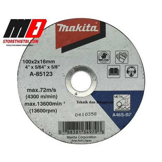 Đá cắt 100mm cao cấp chính hãng makita A-85123