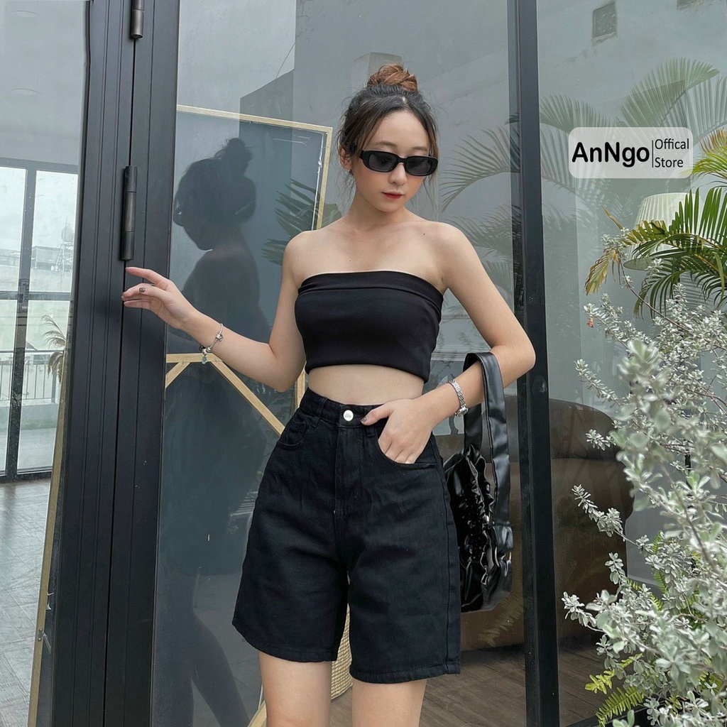 Quần jean nữ ngố lai cuốn vải jean denim bền đẹp, dễ phối đồ AnNgo - AT219