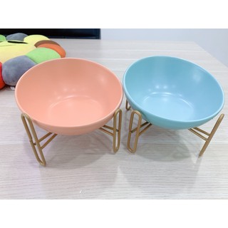 (Order hàng về 15 ngày đổ lại) Chén ăn thủy tinh kèm kệ gỗ chống kiến chống gù lưng cho chó mèo
