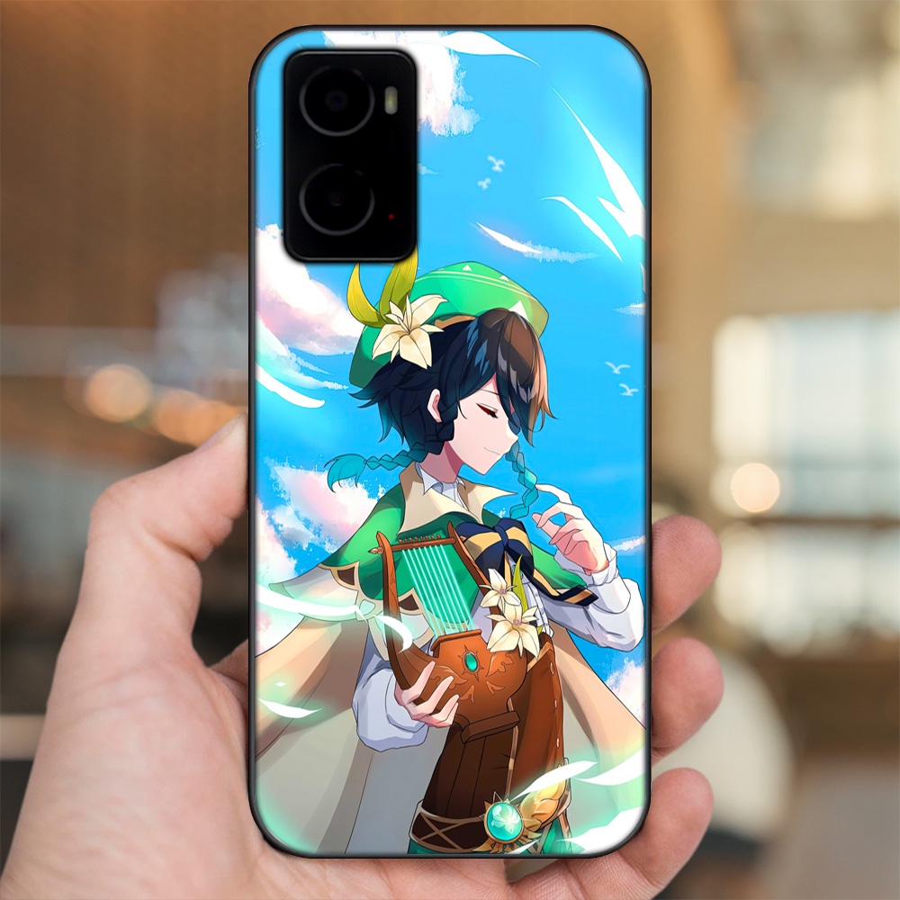 Ốp lưng Oppo A76 viền đen in hình Venti Genshin Impact