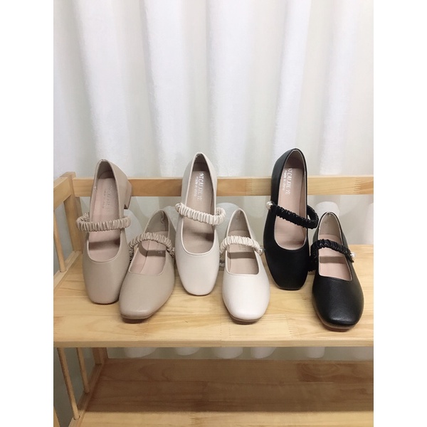 Giày Nữ Gót Thấp Búp Bê VINTAGE MARY JANE, Style Tiểu Thư Quai Ngang, Đế cao 3Cm, Hot Trend