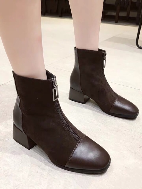 Boot nữ da lộn  phối mũi hot 2018