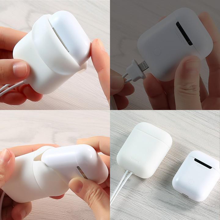 Túi Silicon Cho tai nghe AirPods kèm móc khóa nhiều màu dễ thương