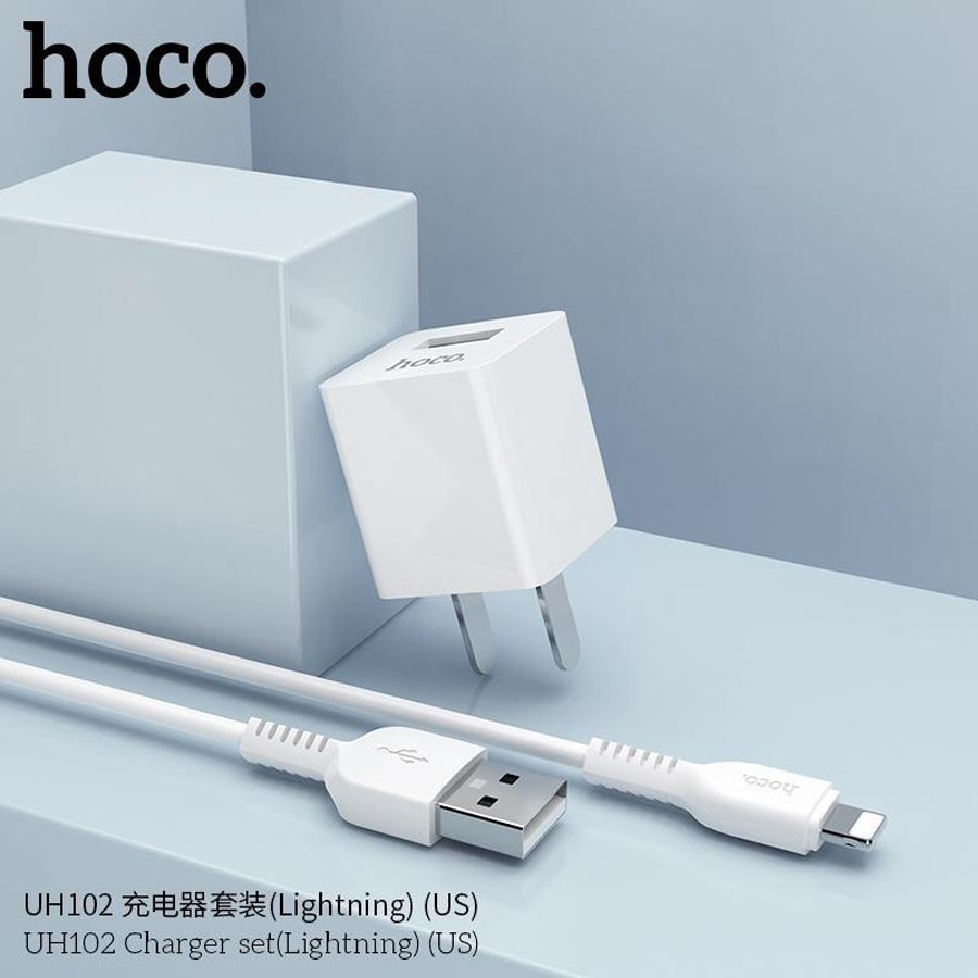 Bộ sạc Hoco UH102 USB to Lightning dành cho iPhone5/5s/5se/6/6s, dây chất liệu TPE bền, chiều dài 100cm