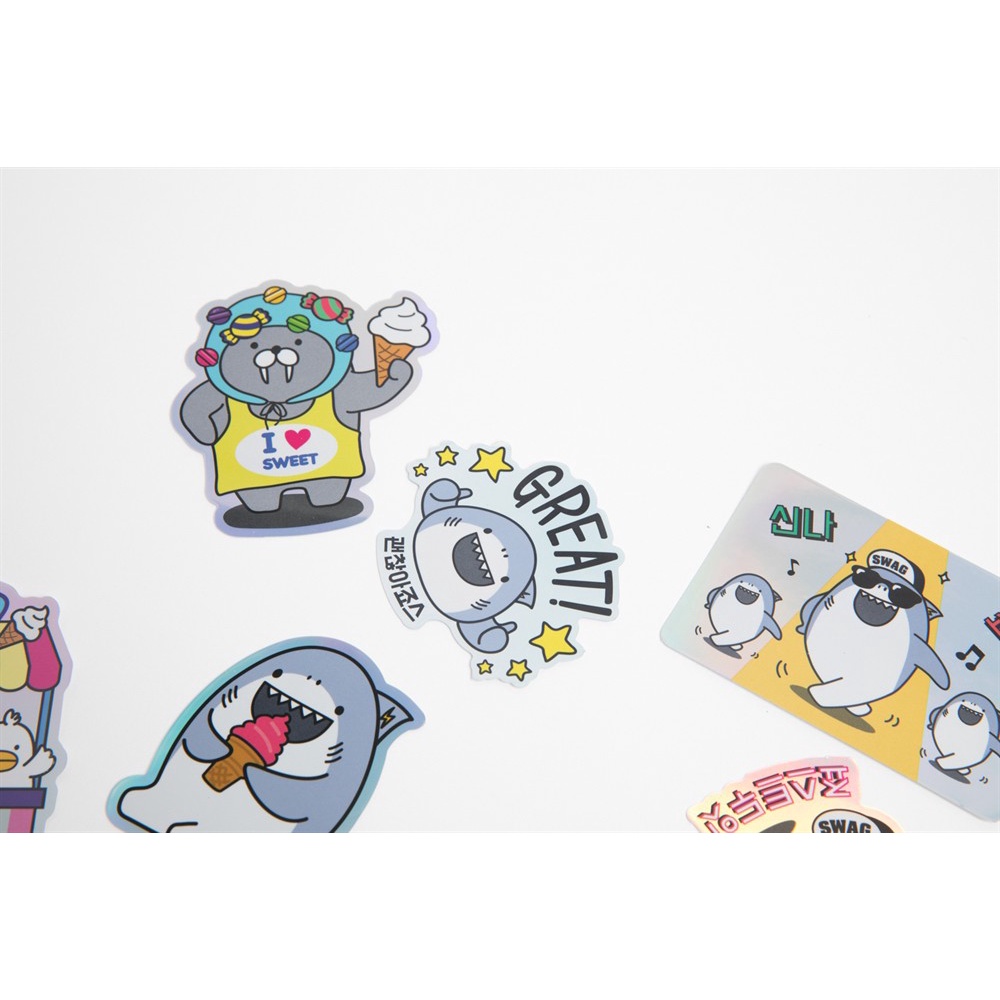 Set 10 Nhãn Dán ARTBOX Hàn Quốc Họa Tiết Những Người Bạn Galapagos