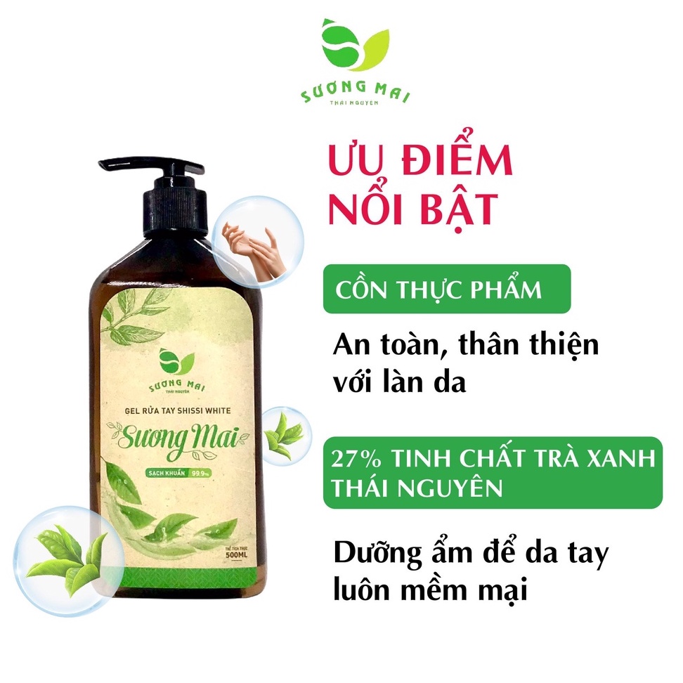 Nước Rửa Tay Khô Diệt Khuẩn SHISSI WHITE 500ml  Chứa 27% Tinh Chât Trà Xanh Và Kem Dưỡng Giúp Da Tay Mềm Mại | BigBuy360 - bigbuy360.vn