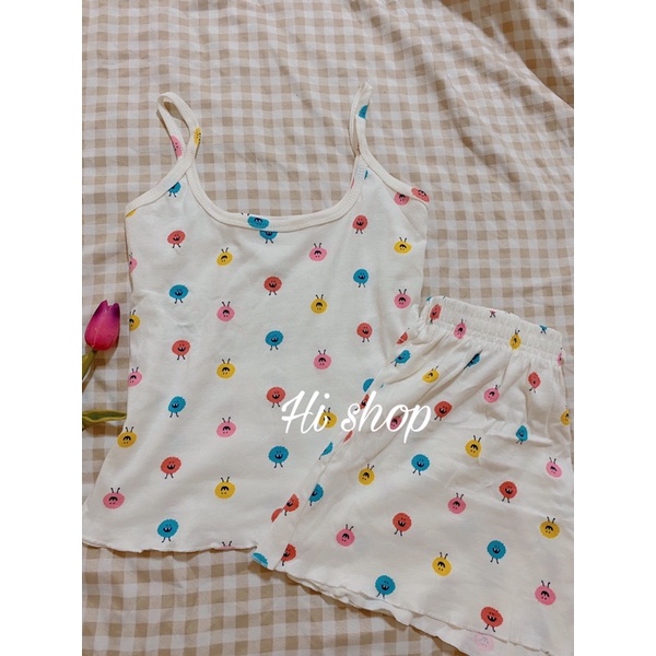 Bộ ngủ hai dây hoạ tiết - Chất liệu thun gân - Dành cho người dưới 60kg | BigBuy360 - bigbuy360.vn