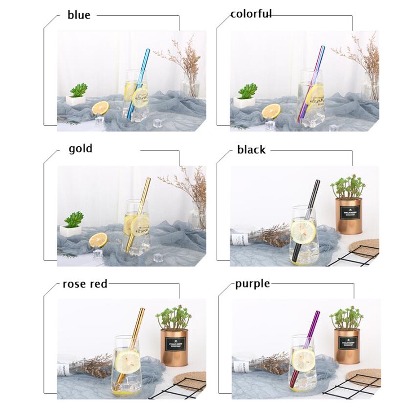 12MM Diameter Reusable Metal Drinking Straws 304 Stainless Steel Straws