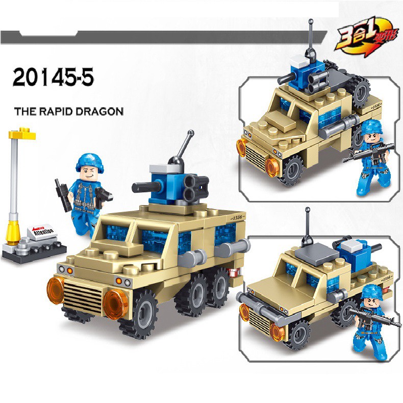 [740 CHI TIẾT] Bộ Lego lắp ráp xếp hình XE TĂNG THIẾT GIÁP 4 NÒNG SÚNG TOP LEVEL, HỘP 8 TRONG 1