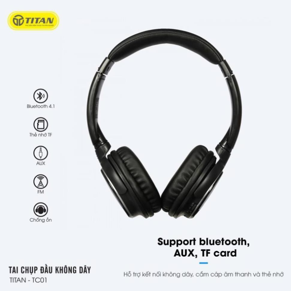 Tai Nghe Bluetooth Chụp đầu Titan TC01 Tai nghe không dây, hỗ trợ thẻ nhớ, FM, Chống ồn, hàng chất lượng cao | BigBuy360 - bigbuy360.vn