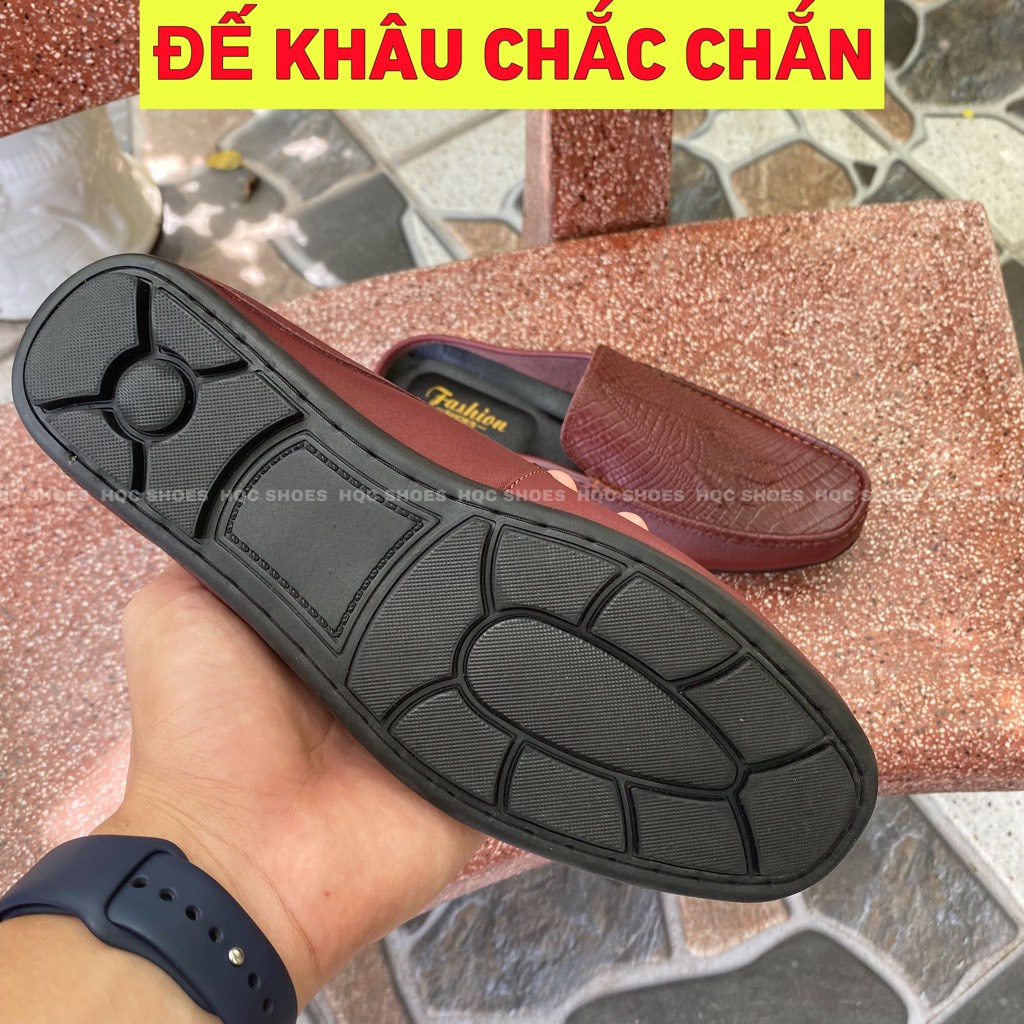 Giày sục nam cao cấp da bò thật bảo hành 1 năm phong cách trẻ trung năng động HQ315