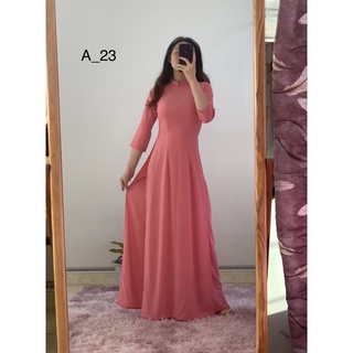 Áo dài trơn các màu cổ 2 phân