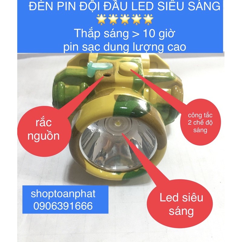 Đèn Pin Đeo Đầu Sạc Điện - Đèn Pin Soi Ếch Bóng Đèn Led Siêu Sáng - Hình Thật