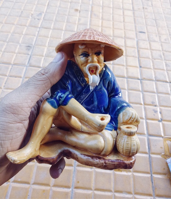 ÔNG CÂU CÁ TRANG TRÍ HỒ CÁ NON RỘNG 6CM CAO 10CM