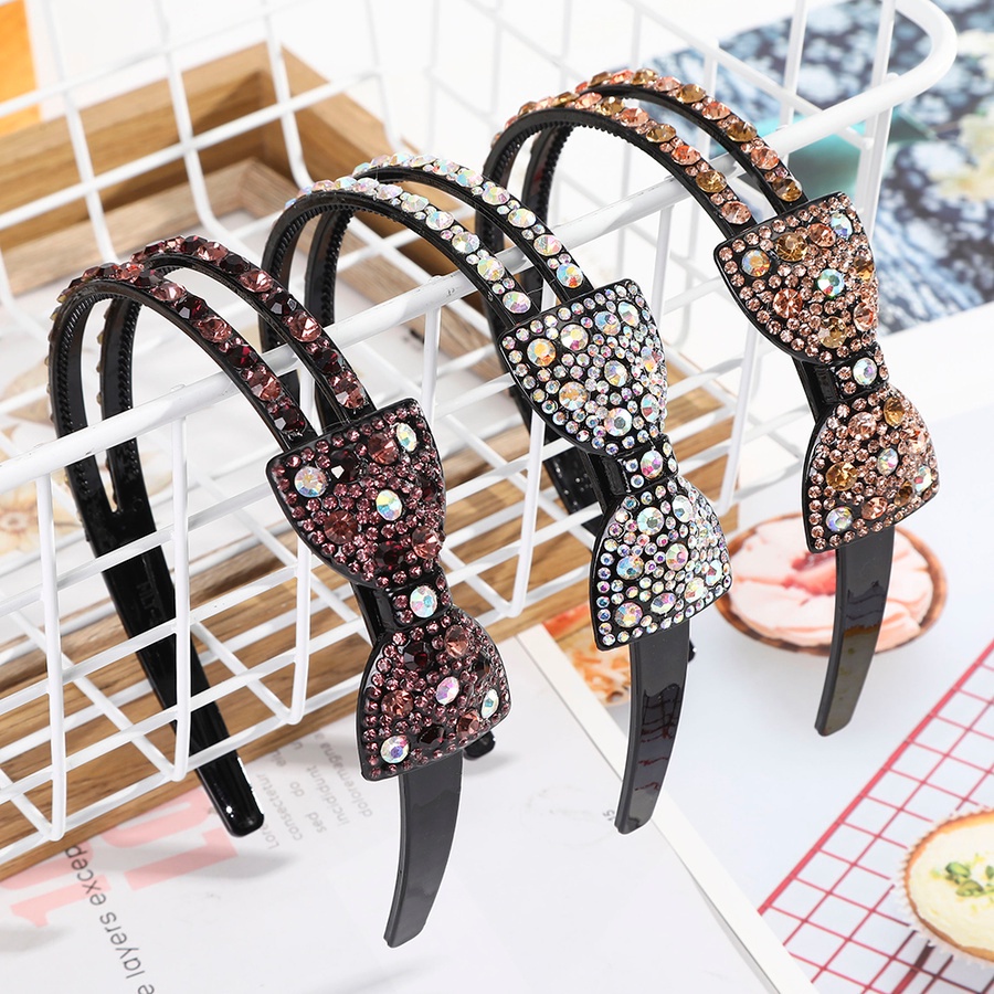 Băng Đô Nhựa Đính Đá Pha Lê Phong Cách Retro Hàn Quốc Cho Nữ