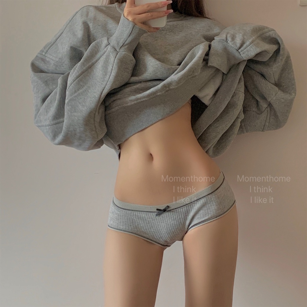 SET 3 Quần Lót Nữ Cotton gân tăm kháng khuẩn đính nơ điệu đà dễ thương Sexy LOTNU01