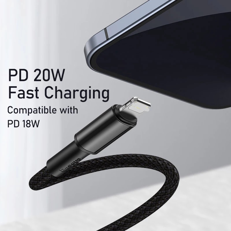 [ Braide 20W ] Cáp Sạc Nhanh Baseus Cổng USB C Sang L20W PD20W  20W Cho L20W PD20W 12- HSHOP