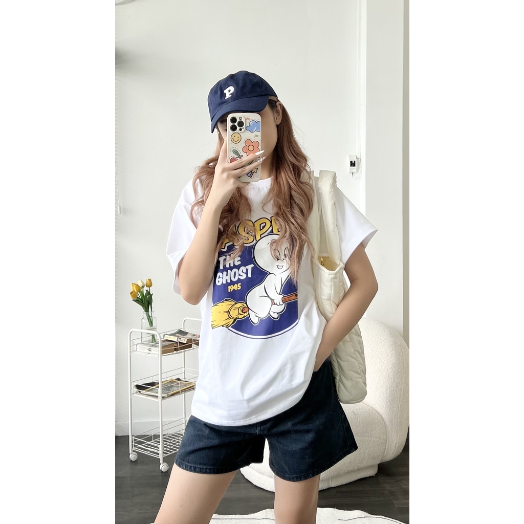 Áo thun cổ tròn in chữ CASPER TEE