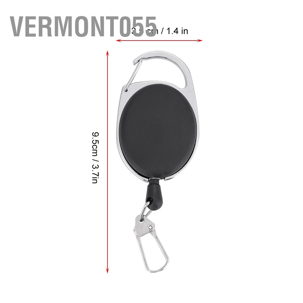 Vermont055 Outdoor Retractable Wire Keychain Anti-theft Anti-lost Key Ring Camping Tools Carabiner
