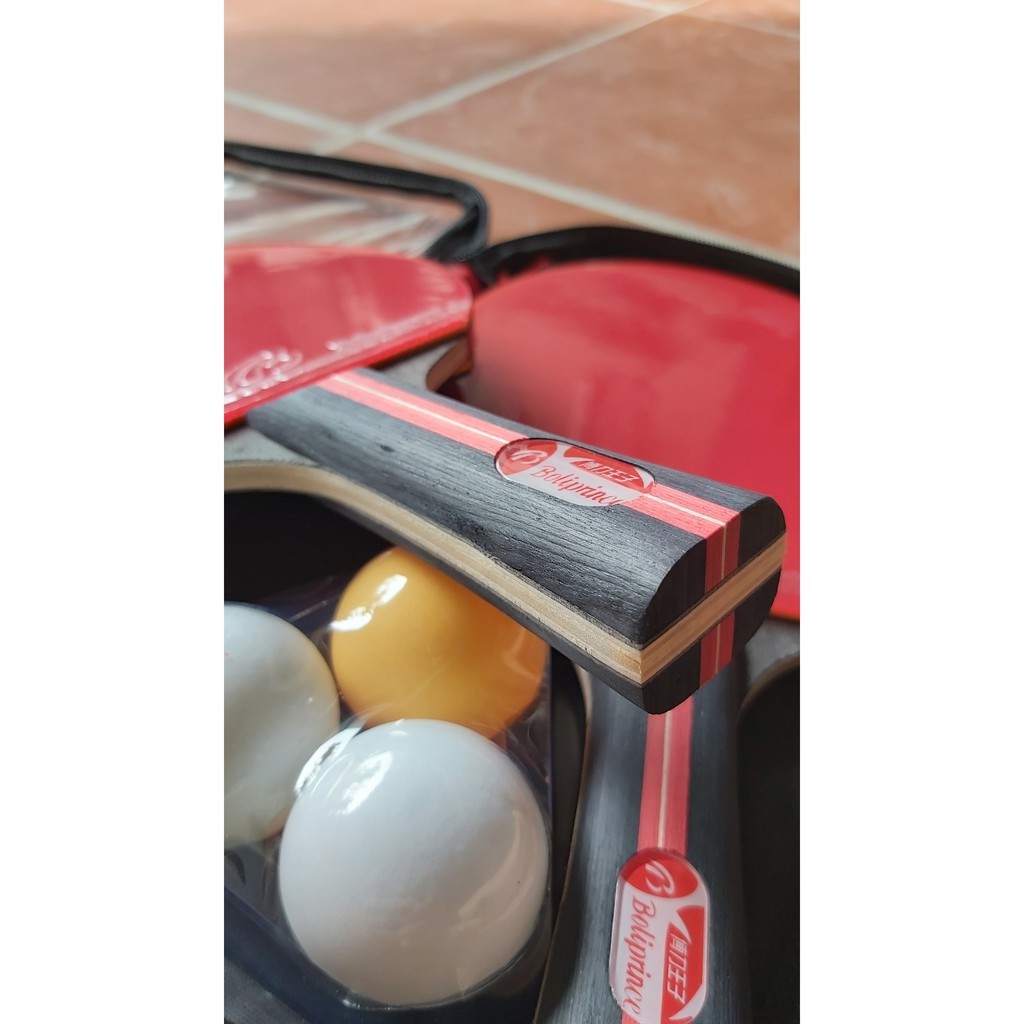 Vợt bóng bàn Boliprice - Laket bóng bàn thi đấu tiêu chuẩn - Bộ 2 vợt / 1 túi / 3 bóng cao cấp A070