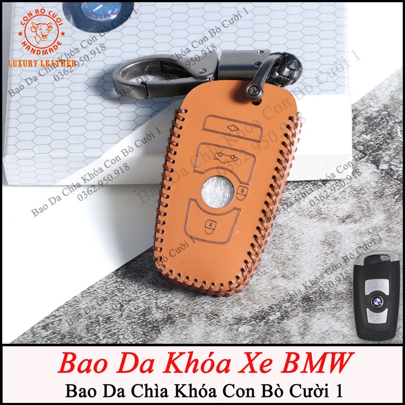 Bao Da Chìa Khoá BMW ( 4 Nút ) Da Bò Thật Nhập khẩu ITALY, hoàn thiện khâu tay thủ công, bảo hành 2 năm