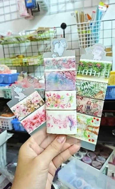 Combo băng dính trang trí washi tape và sticker xinh xinh