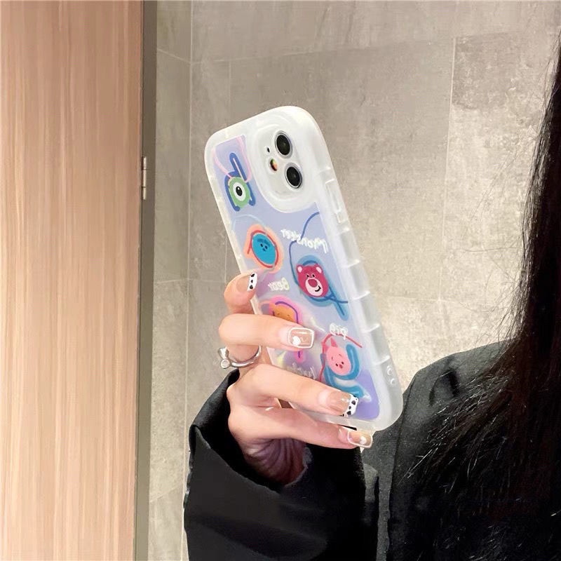 Ốp Điện Thoại In Hình Gấu Màu Laser Cho iphone 12 13 11 Pro Max X Xs Max Xr
